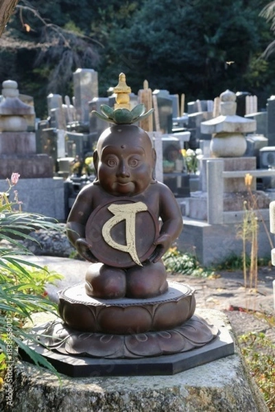 Obraz  保土谷の青蓮寺。「ラ」の五輪塔童子。