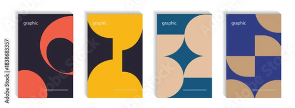 Fototapeta Brochure cover design layout set for business and construction. Minimal brochure layout and modern report business flyers poster template. A4 cover vector EPS-10