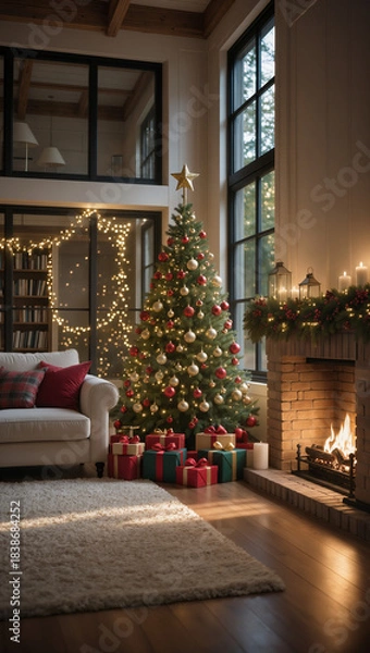 Obraz christmas tree with presents