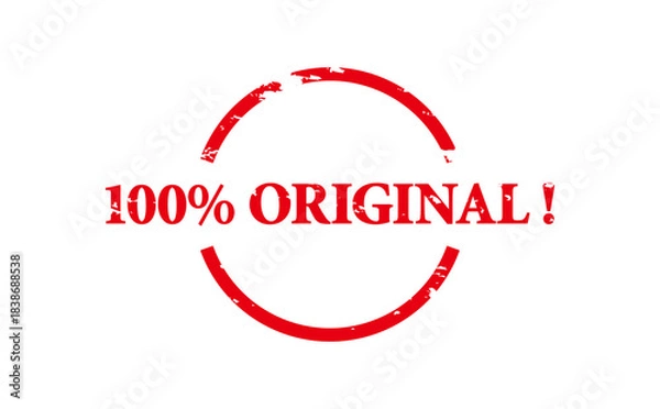Fototapeta 100% ORIGINAL ! - Red Rubber Stamp with text 100% ORIGINAL !
