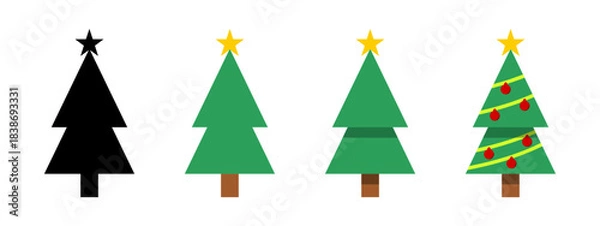 Fototapeta Xmas Christmas Tree Decoration Ball and Star Winter Symbol Decorative Element Symbol Icon Set. Vector Image.	