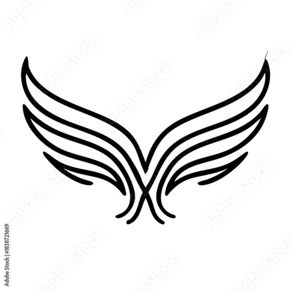 Fototapeta Monoline eagle wings emblem
