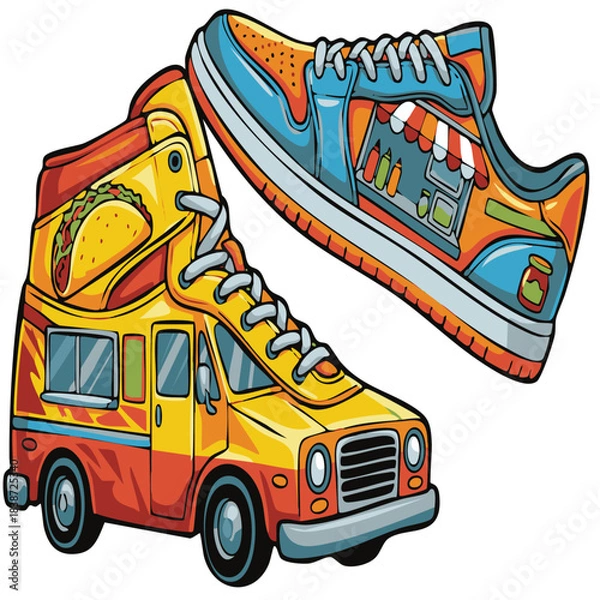 Fototapeta 음식점과 신발의 조화