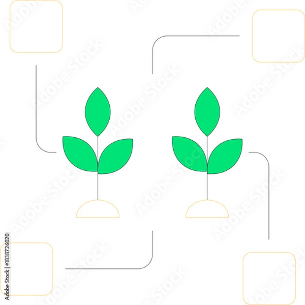 Fototapeta Smart Farm Simple Icon Element