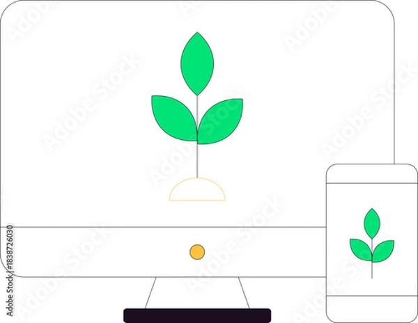 Fototapeta Smart Farm Simple Icon Element