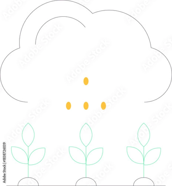 Fototapeta Smart Farm Simple Icon Element