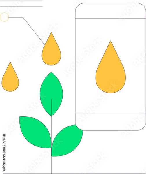 Fototapeta Smart Farm Simple Icon Element