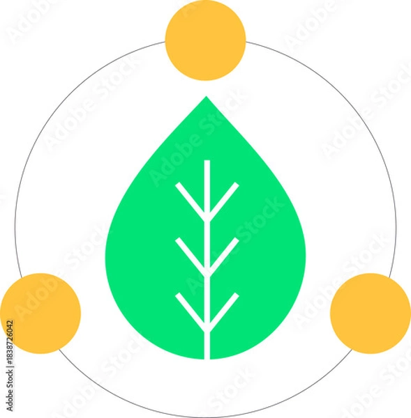 Fototapeta Smart Farm Simple Icon Element