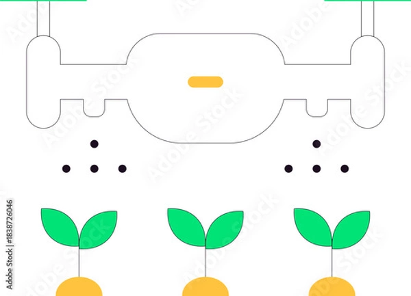 Fototapeta Smart Farm Simple Icon Element