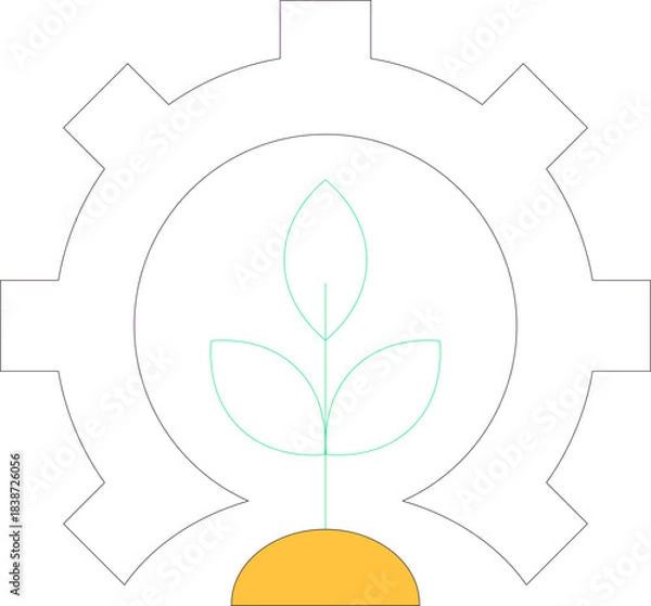 Fototapeta Smart Farm Simple Icon Element