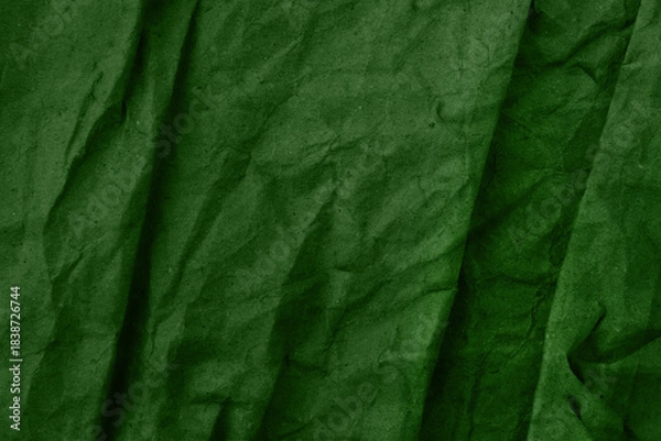 Fototapeta Abstract  crumpled old wrinkled green paper texture background