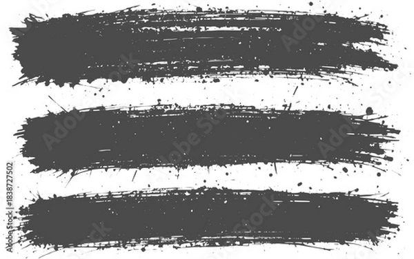 Fototapeta Linocut Square Texture Set – Rough Letterpress Ink Stains and Grungy Roller Prints