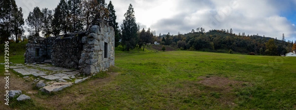 Obraz Panoramic view of Stone Ruins of the Old Coloma Jailhouse
