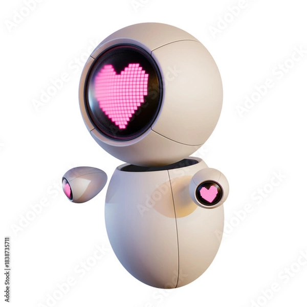 Fototapeta Valentine Sphere Robot Side View