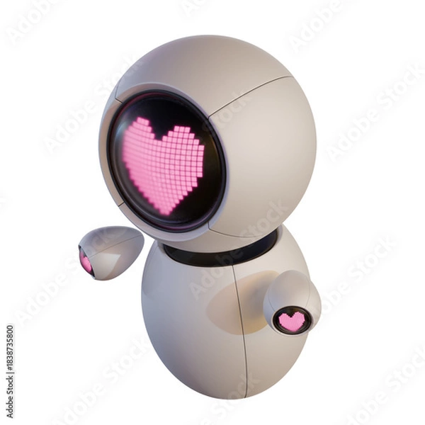Fototapeta Valentine Sphere Robot Top View