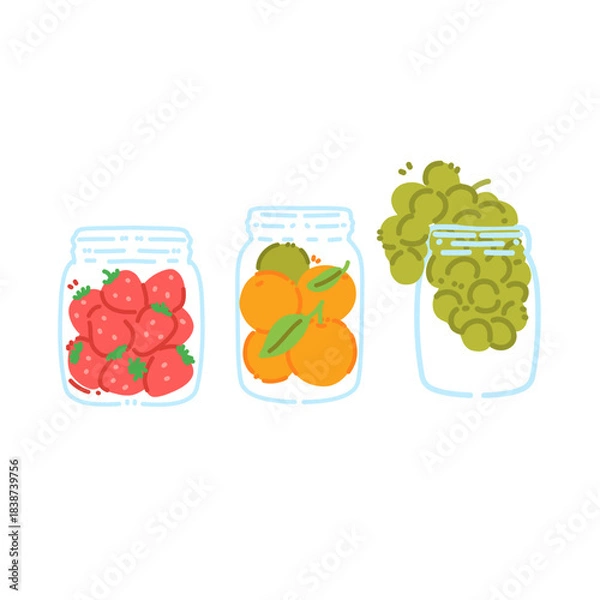 Obraz Colorful Fruit Jars Collection