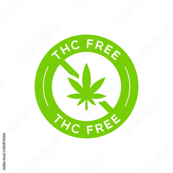 Fototapeta Vector Round THC Free Label