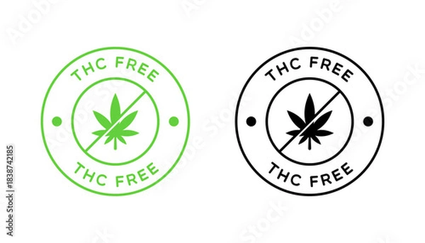 Fototapeta Vector THC Free Badge Label