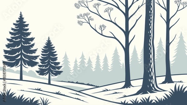 Obraz winter forest landscape