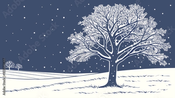 Obraz winter landscape with trees and snow