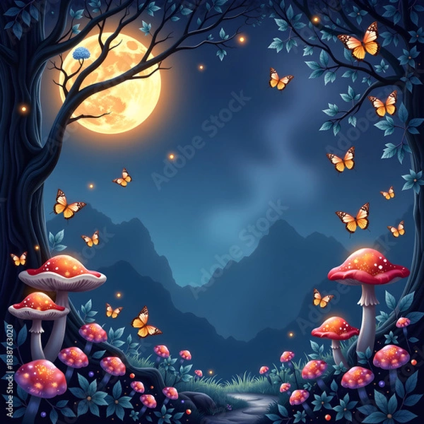 Fototapeta Fantasy Botanical Fairytale Illustration