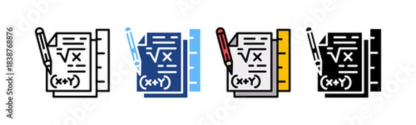 Obraz Mathematics multiple icon