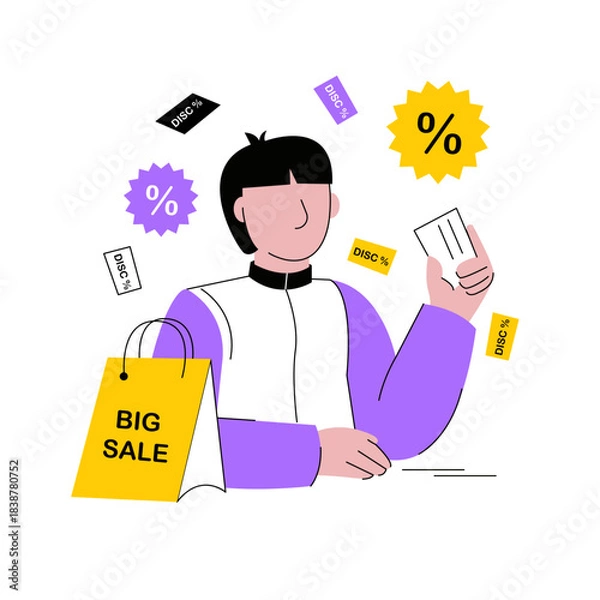 Obraz Man Holding Voucher