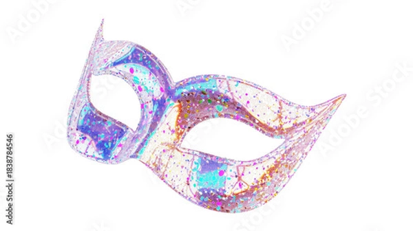 Obraz Glitter Party Mask Isolated on White Background