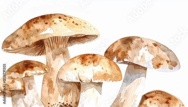Obraz キノコの水彩画