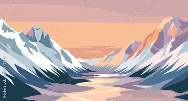 Obraz Serene Mountain River background design