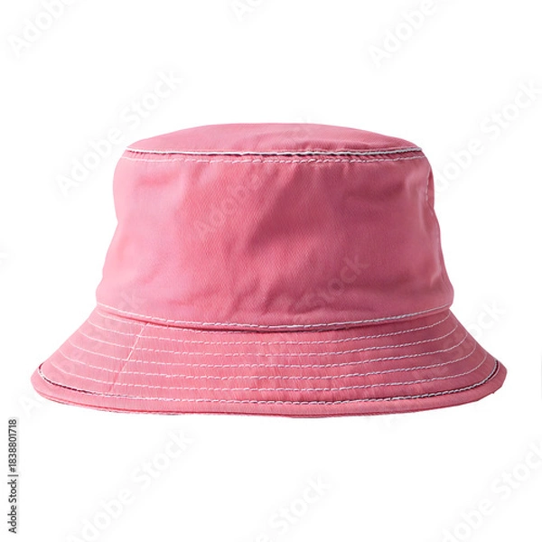 Fototapeta Pink denim bucket hat for fashionable outdoor wear