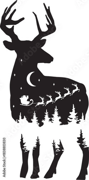Obraz Vector Christmas Deer