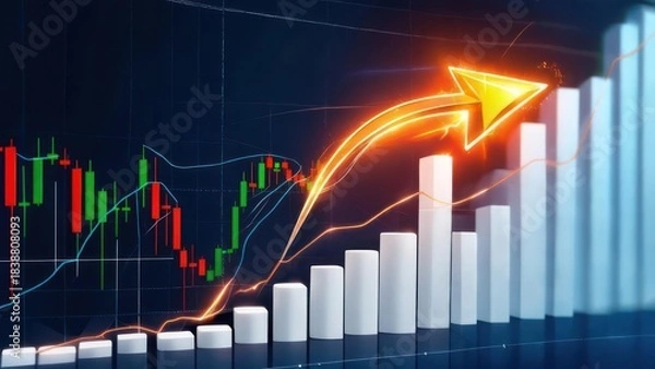 Obraz Growth chart with upward trend