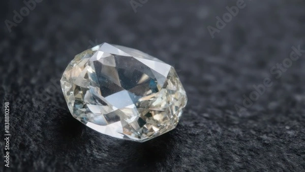 Obraz Sparkling Diamond on Dark Surface - A Study in Light and Reflection.