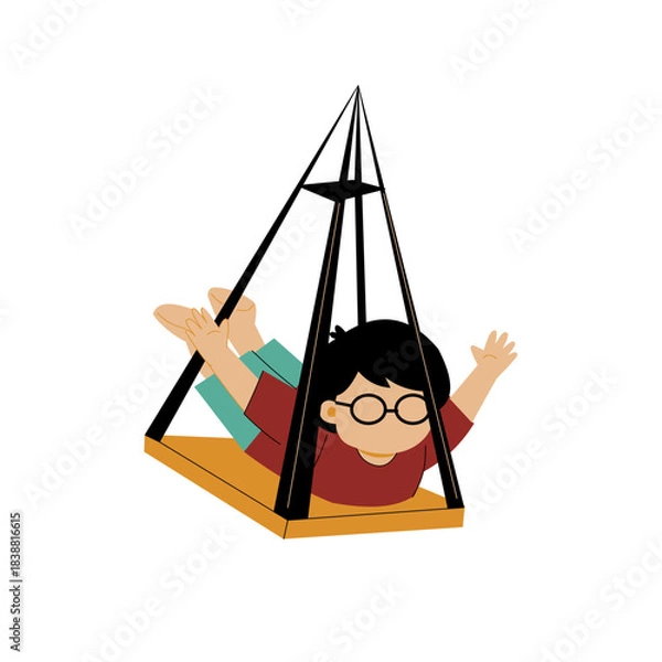Fototapeta Child in Sensory Swing Hammock
