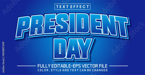 Obraz President day font Text effect editable