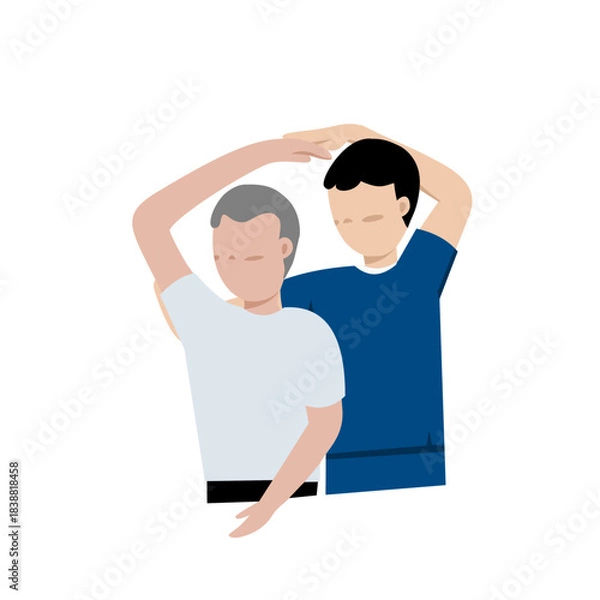 Fototapeta Assisted Arm Stretch Exercise