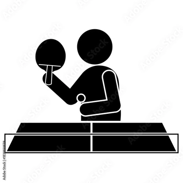 Obraz 卓球をする人物のピクトグラム