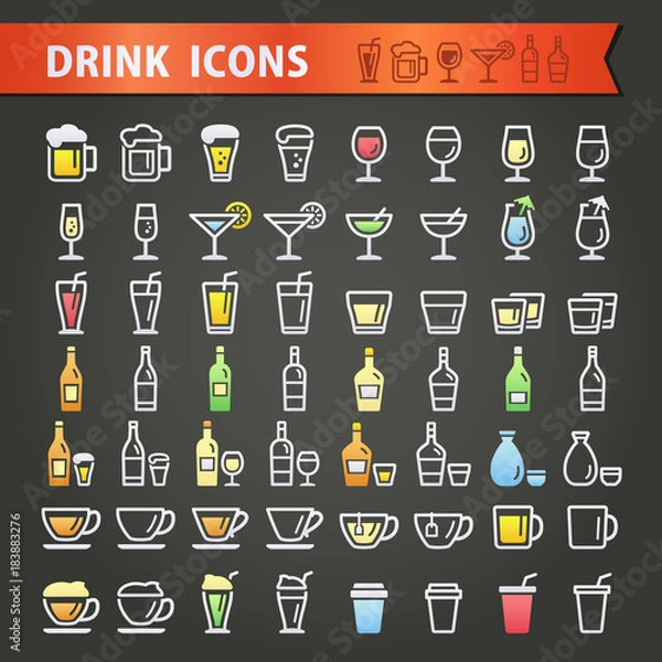 Obraz ドリンク　アイコンデザイン