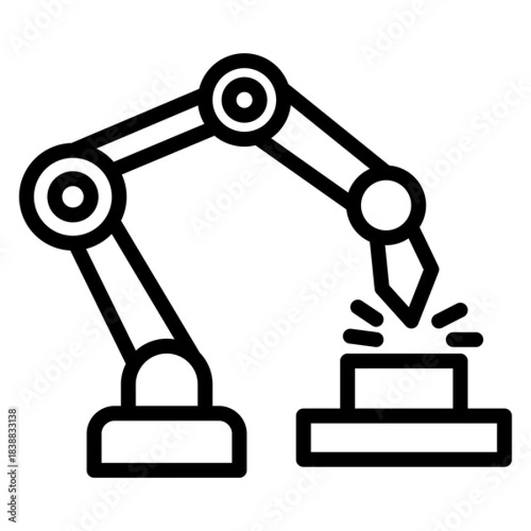 Obraz Welding Robot Vector Line Icon Design