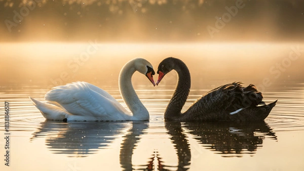 Obraz swans on the lake