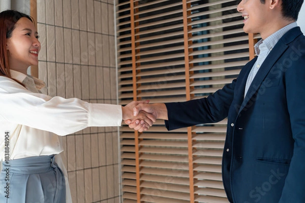 Obraz Businessmen giving a handshake