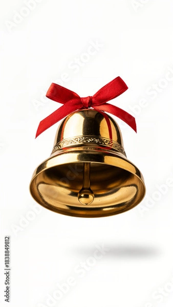 Obraz christmas bells with red ribbon