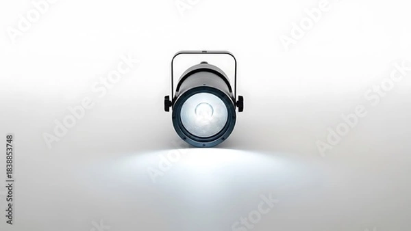 Obraz Studio spotlight shining a bright white beam on a seamless white background