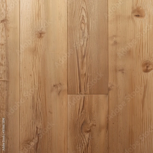 Obraz Rustic pine wood texture with rough surface, visible growth rings and knots, warm light brown color Generative AI