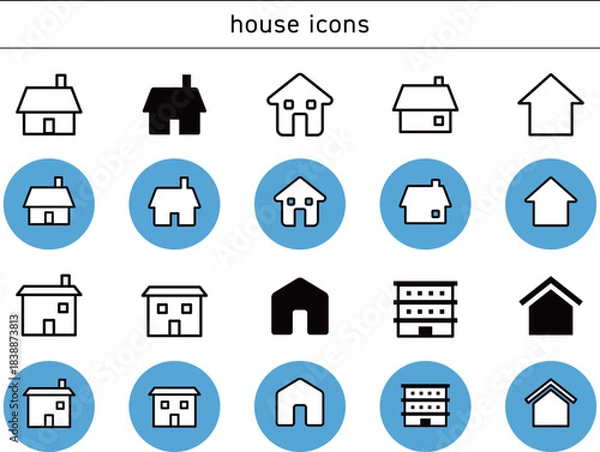 Obraz Home icon／家のアイコン・シンプルハウスベクター・住所