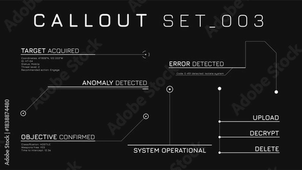 Obraz Callout Hud Pack Featuring Minimal Interface Panels For UI