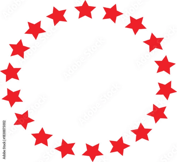 Fototapeta vector illustration of a circle of red stars. vector illustration 