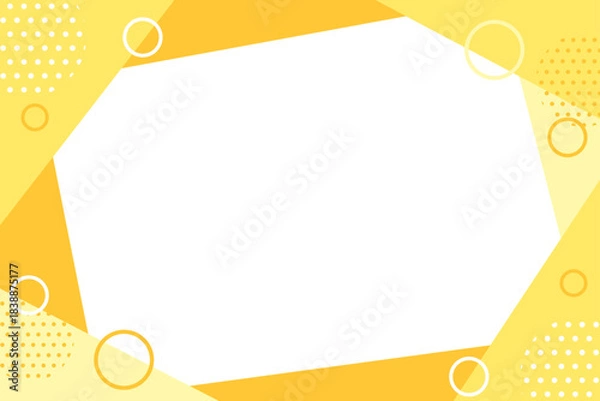 Obraz ポップなデザインのフレームイラスト（イエロー）