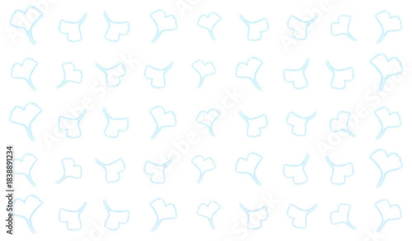 Obraz Blue glowing ginkgo leaf silhouette pattern